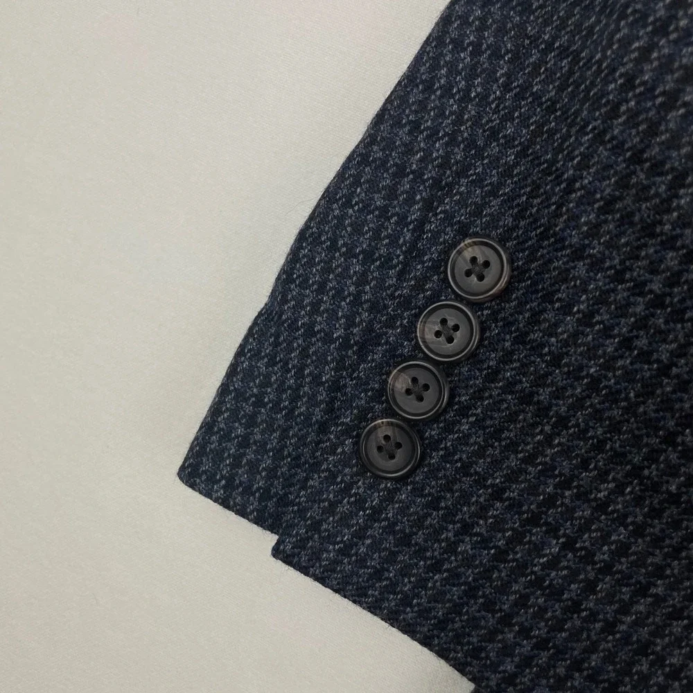 Lauren Ralph Lauren Men 48R 100% Lambswool Blazer Grey Houndstooth Sport Coat